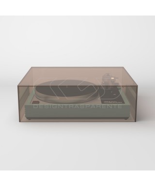 Turntable cover box W45 D35 H10 transparent or smoked acrylic