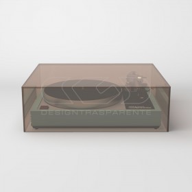 Turntable cover box W45 D35 H10 transparent or smoked acrylic.