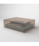 Turntable cover box W45 D35 H10 transparent or smoked acrylic.