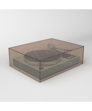 Turntable cover box W45 D40 H20 transparent or smoked acrylic.