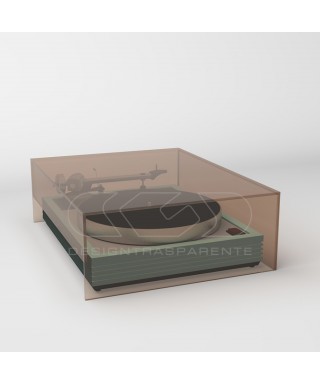 Turntable cover box W45 D40 H20 transparent or smoked acrylic.