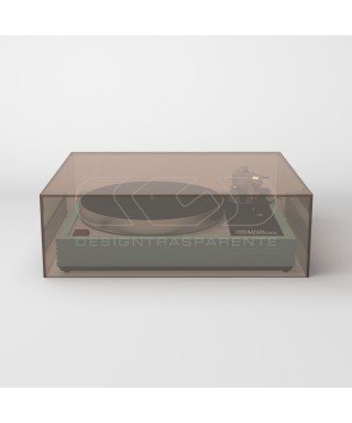 Turntable cover box W45 D40 H20 transparent or smoked acrylic.
