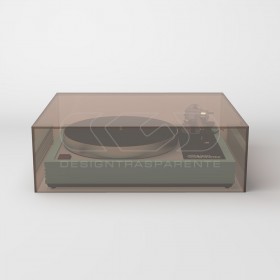Turntable cover box W45 D40 H20 transparent or smoked acrylic.