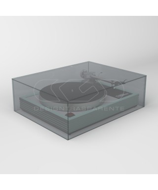 Turntable cover box W50 D40 H15 transparent or smoked acrylic