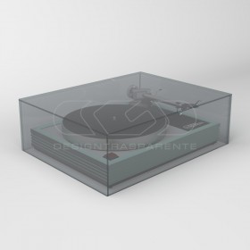 Turntable cover box W50 D45 H15 transparent or smoked acrylic.