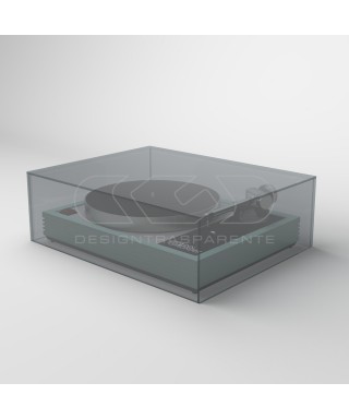 Coperchio per giradischi L50 P45 H15 in plexiglass trasparente o fumé