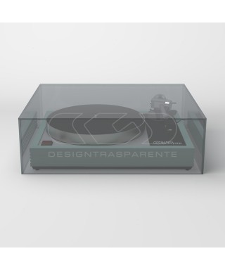 Turntable cover box W55 D40 H20 transparent or smoked acrylic.