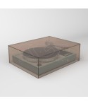 Turntable cover box W55 D50 H30 transparent or smoked acrylic.