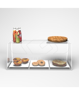 Vitrina para alimentos cm 75 mostrador de metacrilato transparente