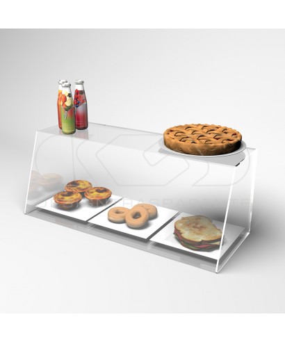 Vitrina para alimentos cm 75 mostrador de metacrilato transparente
