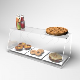 Vitrina para alimentos cm 75 mostrador de metacrilato transparente
