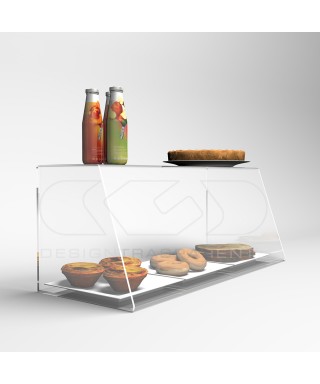 Vitrina para alimentos cm 75 mostrador de metacrilato transparente