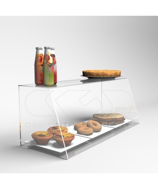 Portavivande L75 vetrina espositore da banco plexiglass trasparente.