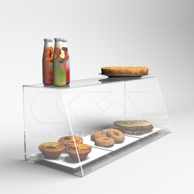 Vitrina para alimentos cm 75 mostrador de metacrilato transparente