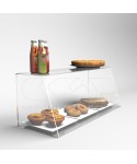 Vitrina para alimentos cm 75 mostrador de metacrilato transparente