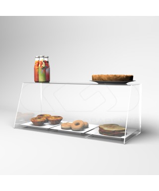 Vitrina para alimentos cm 75 mostrador de metacrilato transparente
