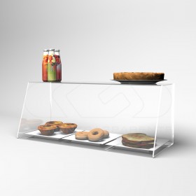 Vitrina para alimentos cm 75 mostrador de metacrilato transparente