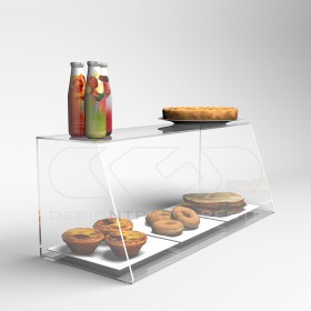W99 food display case transparent acrylic bakery counter