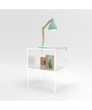 Tavolino con ripiano L55 in plexiglass trasparente tavolo da salotto.