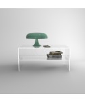 Mesita ancho 80cm mesa de centro con estante metacrilato transparente.