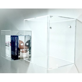 Mensola Cubo cm 30 in plexiglass trasparente espositore da parete.