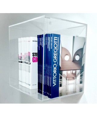 Mensola Cubo cm 30 in plexiglass trasparente espositore da parete.