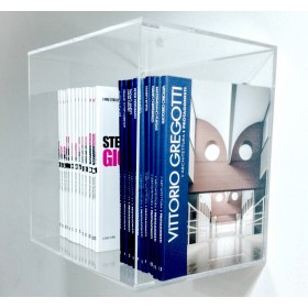 Cube shelf cm 30 in transparent acrylic wall display unit.