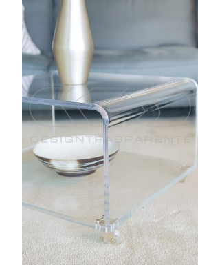 Transparent Acrylic Width cm 100 coffee table magazine holder.