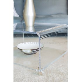 Transparent Acrylic Width cm 100 coffee table magazine holder.