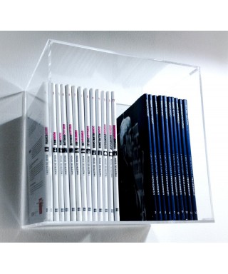 Mensola Cubo cm 30 in plexiglass trasparente espositore da parete.