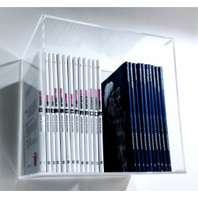 Mensola Cubo cm 30 in plexiglass trasparente espositore da parete.