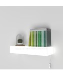 Estante iluminada 55 cm metacrilato blanco luz natural LED.