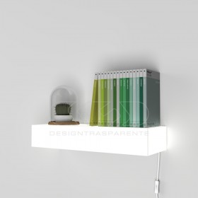 Estante iluminada cm 80 metacrilato blanco luz natural LED.