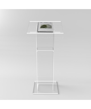 Atril de suelo de metacrilato transparente 50x40H100 modelo económico.