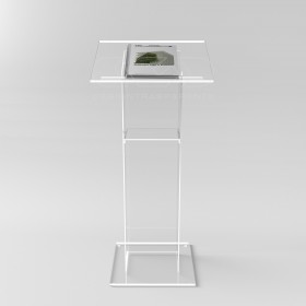 Atril de suelo de metacrilato transparente 50x40H100 modelo económico.