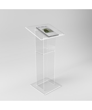 Atril de suelo de metacrilato transparente 50x40H100 modelo económico.