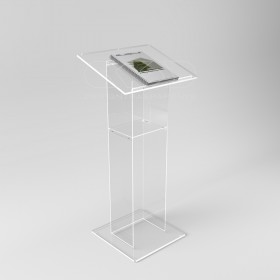 Atril de suelo de metacrilato transparente 50x40H100 modelo económico.