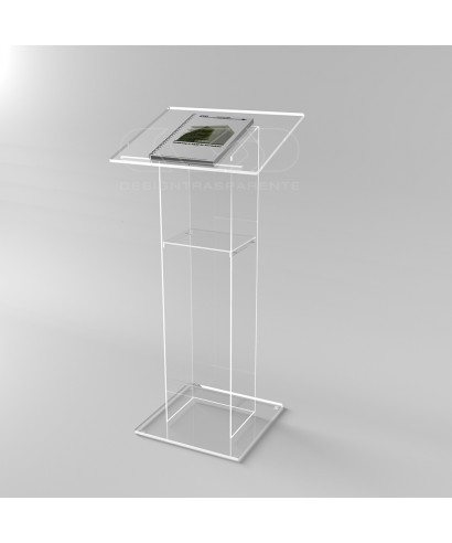 Atril de suelo de metacrilato transparente 50x40H100 modelo económico.