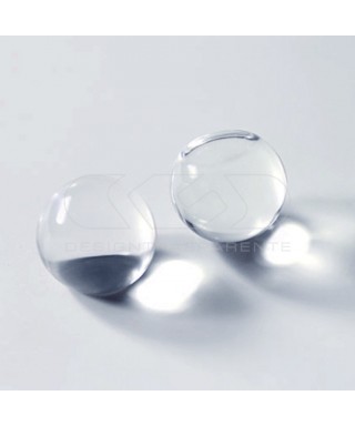 Pomello in plexiglass trasparente sfera acrilica piena base piatta