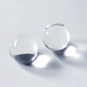 Pomello in plexiglass trasparente sfera acrilica piena base piatta.