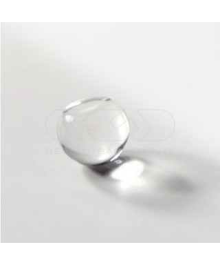 Pomello in plexiglass trasparente sfera acrilica piena base piatta.