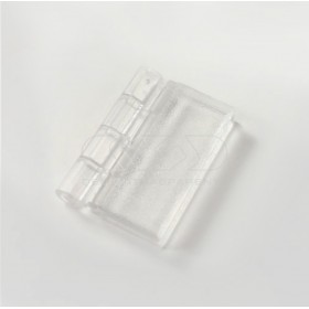 Cerniera in plexiglass trasparente piccola e di facile applicazione.