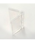 Cerniera in plexiglass trasparente piccola e di facile applicazione.