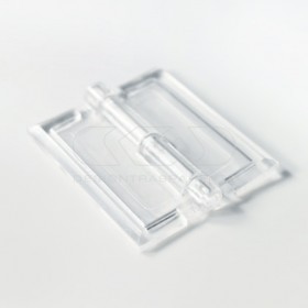 Cerniera in plexiglass trasparente grande e di facile applicazione.