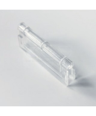 Cerniera in plexiglass trasparente grande e di facile applicazione.