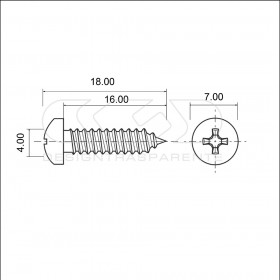 Vite in plexiglass trasparente testa tonda a croce mm 4x18.