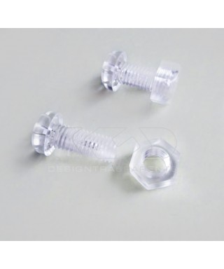 Vite in plexiglass trasparente testa tonda a croce mm 4x18.