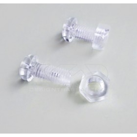 Vite in plexiglass trasparente testa tonda a croce mm 4x18.