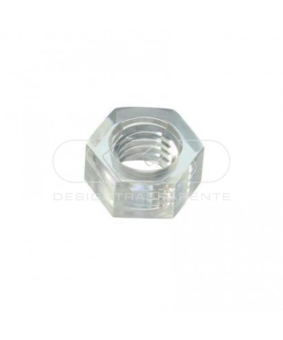 2 Tuercas hexagonal M4 de acrílico transparente de alta resistencia.