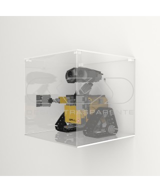 Cm 10 clear acrylic wall display case for Lego and miniature models.